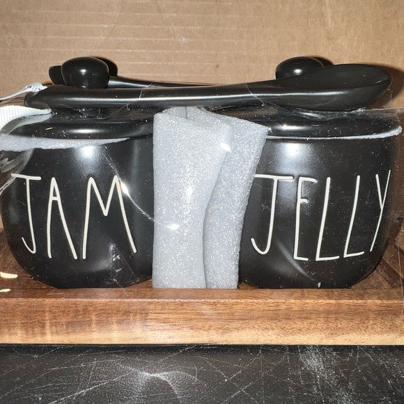 Rae Dunn Black Jam and Jelly Set - Picture 2 of 2